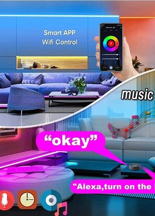 Гибкая светодиодная неоновая лента rgb 10м с синхронизацией музыки (12-24 в, 84...