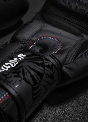 Боксерские перчатки спортивные тренировочные для бокса phantom muay black 10 унций (капа в подарок) dm-116 фото