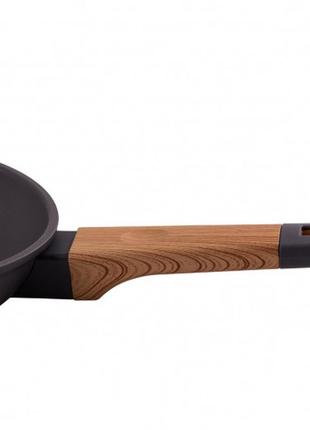 Сковорода з антипригарним гранітним покриттям та дерев'яною ручкою діаметр 28 см2 фото