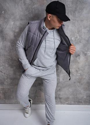 Распродажа ❗️ весенний спортивный комплект 3в1: костюм (худи + брюки) и жилетка
