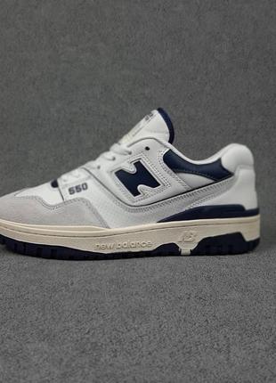 👟 кросівки  new balance 550 білі з темно синім       / наложка bs👟