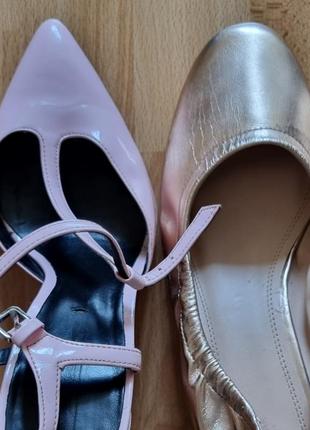 Розовые и золотые туфли zara3 фото