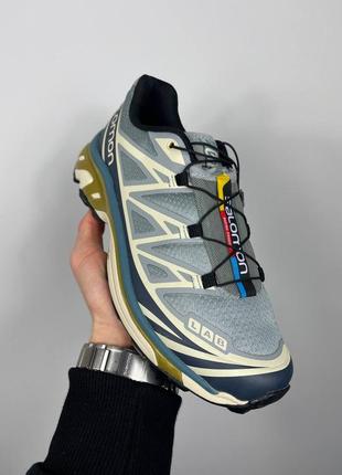 Кроссовки salomon xt-6 gull granada sky grey green5 фото