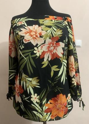 Жіноча шифонова блуза в квіти1 фото