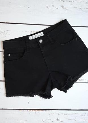1+1=3 фірмові чорні джинсові шорти denim co, розмір 42 - 44