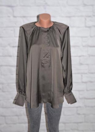 Блуза сатиновая свободного кроя с объемными рукавами "h&amp;m"4 фото