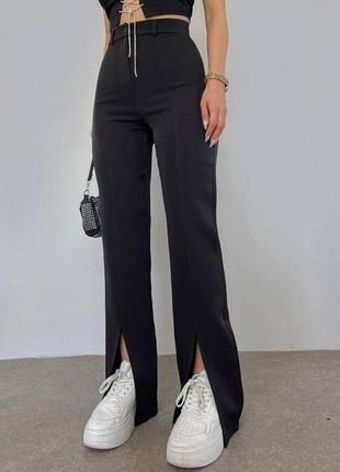 Женские брюки брюки брюки с разрезами спереди, удобные и стильные