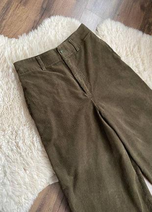 Вельветовые широкие брюки uniqlo, кюлоты3 фото