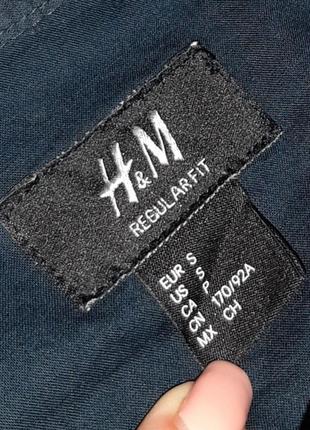 😉1+1=3 фирменная темно-синяя батистовая рубашка оксфорд в горошек h&amp;m, размер 44 - 466 фото