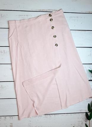 1+1=3 шикарная розовая юбка миди на пуговицах new look, размер 50 - 522 фото