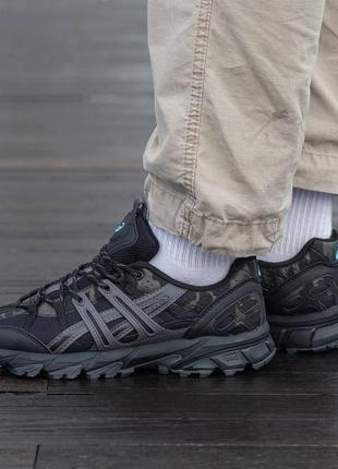 Asics gel sonoma 15-50 black camo, кроссовки мужские ассикс, кроссовки асикс мужские чёрные, кроссовки ассикс черные
