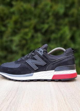 👟 кроссовки new balance 574 черные с красным / наложка bs👟6 фото