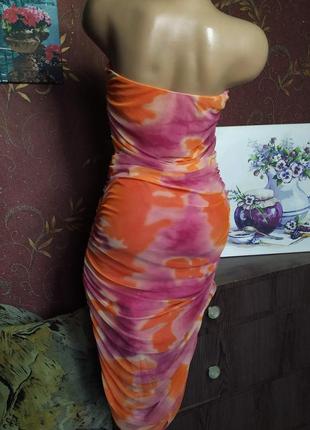 Сукня міді сітка з різнокольоровим принтом від new collection7 фото