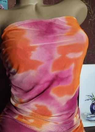 Сукня міді сітка з різнокольоровим принтом від new collection4 фото