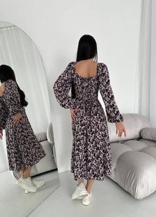 Плаття,сукня,42-44,46-48 с завязками на спине,миди с разрезом на ноге и рукавами5 фото