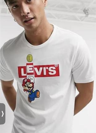 Коттоновая футболка оригинал levis super mario