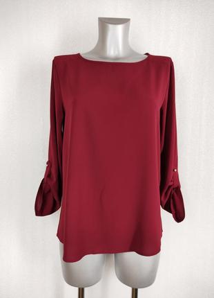 Бордовая блуза yessica с четвертными рукавами блузка кофточка нарядная