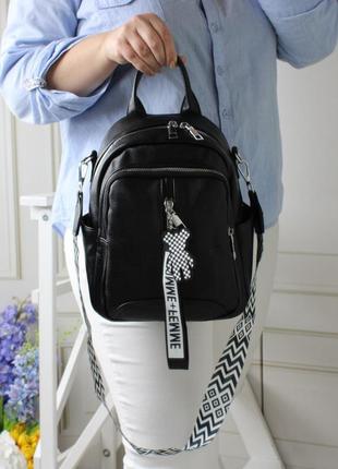 Жіночий шикарний та якісний рюкзак сумка для дівчат з еко шкіри  м'ята9 фото