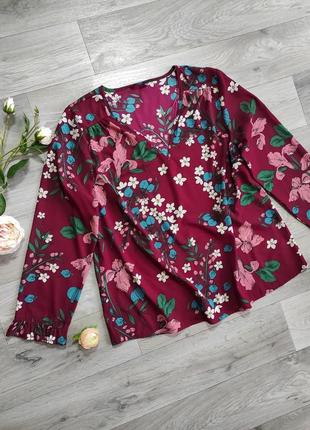 Легкая летняя блуза цветы нарядная4 фото