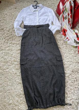 Шикарная длинная юбка карго вискоза/шерсть/шёлк,ashley brooke,p.34-363 фото