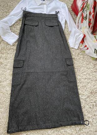 Шикарная длинная юбка карго вискоза/шерсть/шёлк,ashley brooke,p.34-367 фото