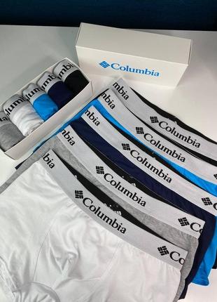 Чоловічий набір трусів боксерів columbia 3 штуки брендові труси боксери коламбія в подарунковій коробці4 фото