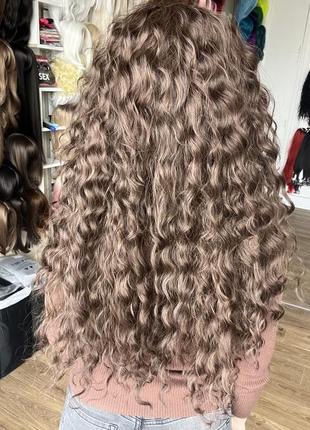 Парик афро кудри шоколад, каштан, каштановый кудрявый