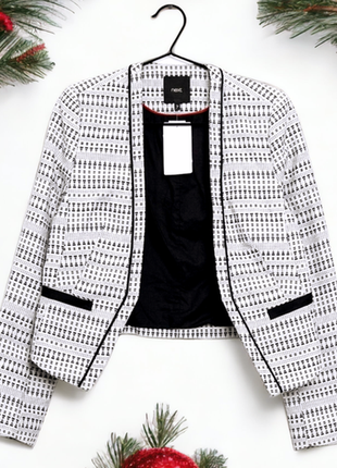 Брендовый пиджак блейзер с карманами next трикотаж этикетка2 фото