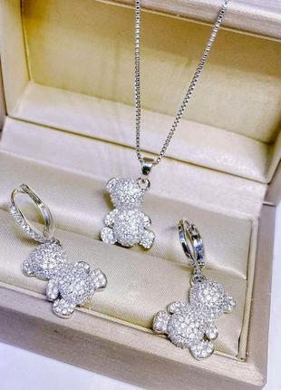 😍милый комплект "медушки" 1140грн (серьги и подвеска на цепочке).