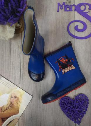 Дитячі гумові чоботи для хлопчика spider man людина павук сині розмір 33
