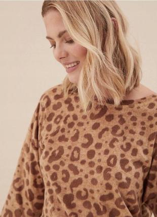 Marks & spencer тепла леопардова кофта для дому, піжама