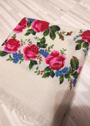 Украинский винтажный платок ч/ш.