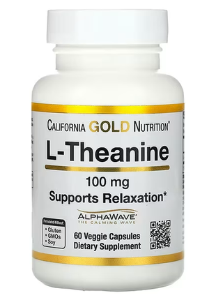 L-теанін, розслаблення й спокійна зосередженість, 100 мг, 30 вегетаріанських капсул1 фото