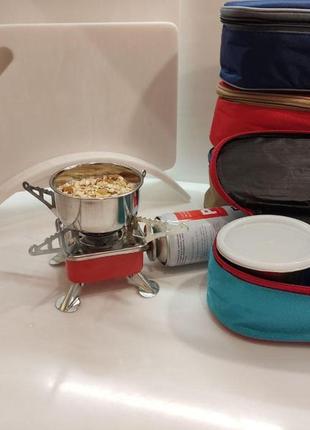 Ланч бокс комплект 3шт, судочки, набор  для приготовления или разогрева обедов чая2 фото