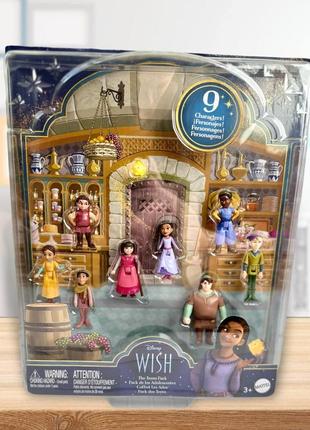 Набор мини-кукол mattel disney wish the teens, 8 кукольных и звездная фигура, персонажи носят фирменные наряды