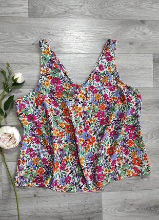 Легкая стильная майка топ футболка летняя цветы2 фото
