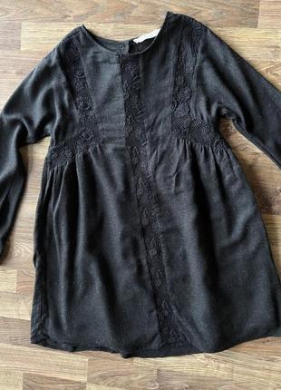 Черное платье с сеткой3 фото