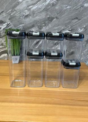 Органайзер для сыпучих продуктов 7шт 7kit с крышками, для хранения пищевых продуктов,...