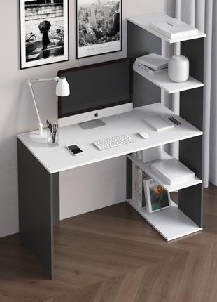 Стол компьютерный универсальный, складные столы для компьютера, столы для работы за компьютером белый м-179 фото