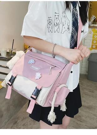 Корейская сумка школьная для универа женская для девочки с карманами готическая готика школы университета