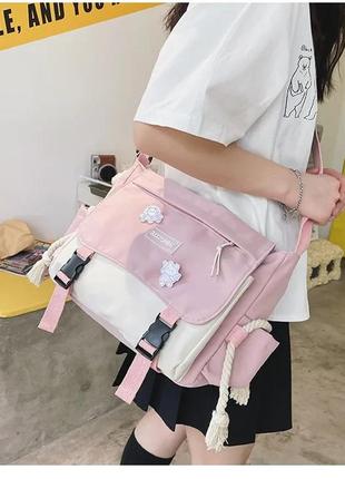 Корейская сумка школьная для универа женская для девочки с карманами готическая готика школы университета5 фото