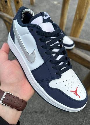 Nike air jordan 1 low (navy)5 фото