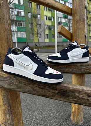 Nike air jordan 1 low (navy)2 фото