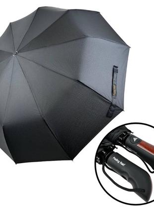 Мужской складной зонт полуавтомат от feeling rain, есть антиветер, черный, fr0453-1 топ