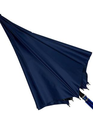 Однотонный зонт-трость, полуавтомат на 8 спиц от фирмы rst, темно-синий, 01113-3 топ5 фото