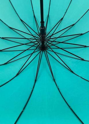 Женский зонт-трость с принтом букв, полуавтомат от фирмы toprain, бирюзовый, 01006-1 топ6 фото
