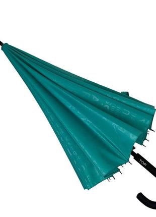 Женский зонт-трость с принтом букв, полуавтомат от фирмы toprain, бирюзовый, 01006-1 топ5 фото