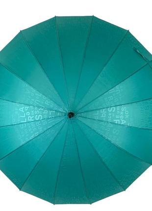 Женский зонт-трость с принтом букв, полуавтомат от фирмы toprain, бирюзовый, 01006-1 топ2 фото