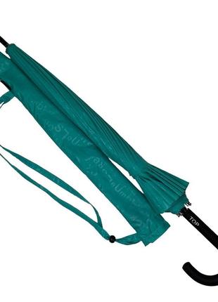 Женский зонт-трость с принтом букв, полуавтомат от фирмы toprain, бирюзовый, 01006-1 топ4 фото