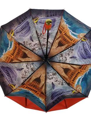 Женский зонт полуавтомат красный с двойной тканью bellissimo 018301-4 топ5 фото
